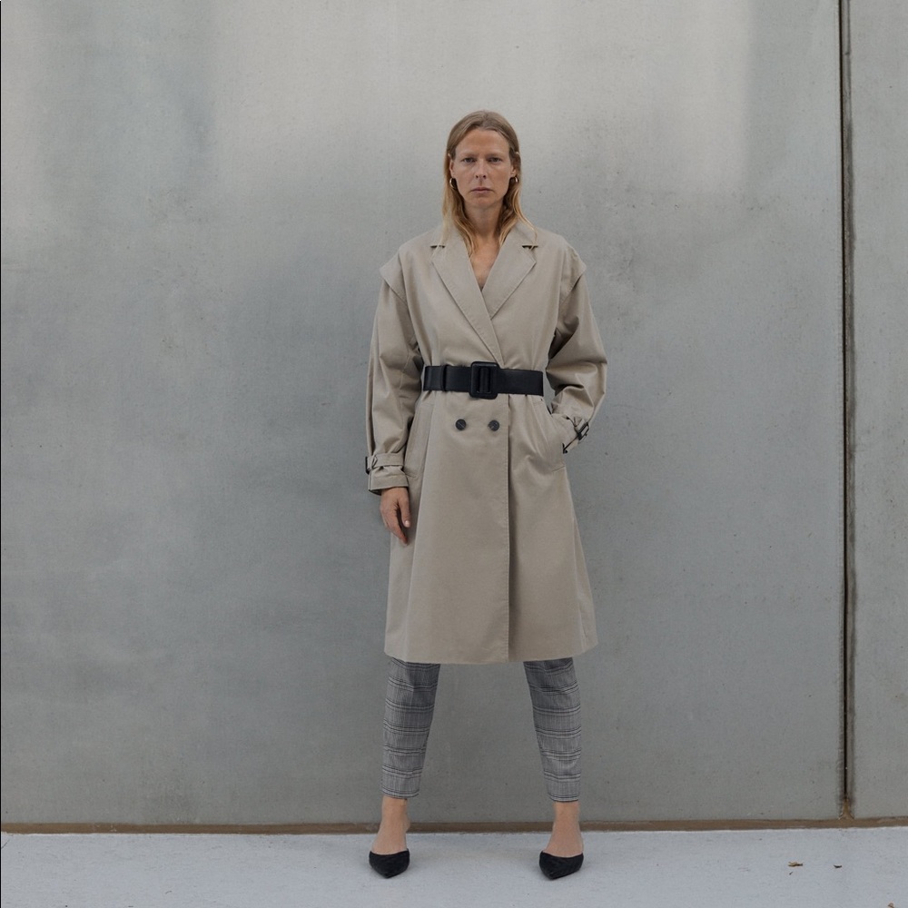 Zara Double Breasted Tench Coat Size M